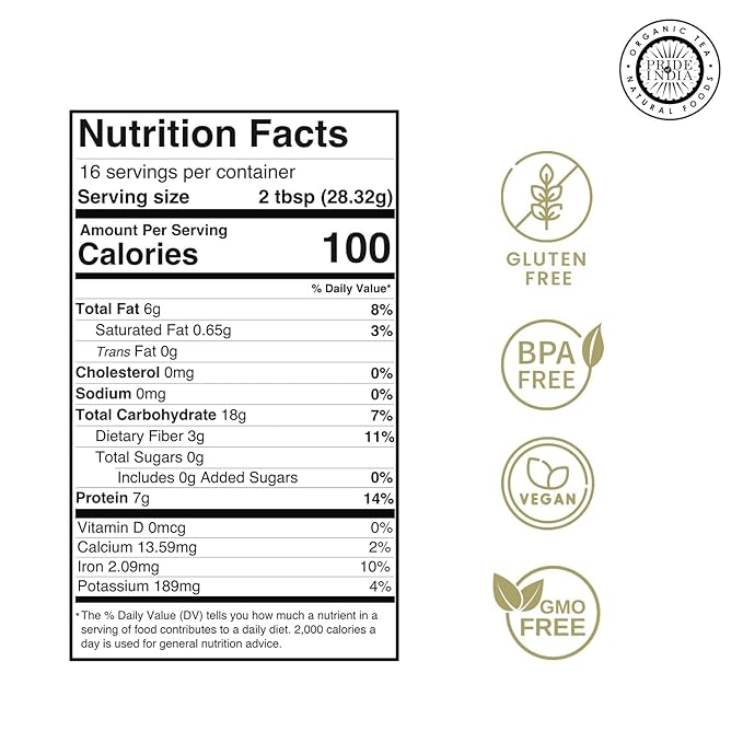 Pride of India - PACK of 6 - Red Lentil Flour 1 lbs (454 gm) Hint of Sweetness Slightly Nutty Earthy Flavor Freshly Milled in Small Batches | Used for Cooking Baking Thickening Coating