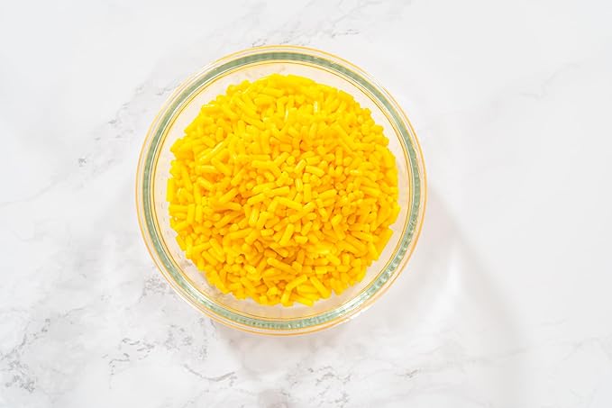 Bakerpan Yellow Jimmies Sprinkles - 6 Ounces Yellow Sprinkles for Cake Decorating - Edible Sprinkles for Cupcakes, Ice Cream, Cake Decorations (Made in USA)