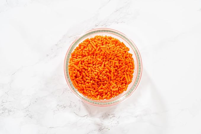 Bakerpan Orange Jimmies Sprinkles - 6 Ounces Orange Sprinkles for Cake Decorating - Edible Sprinkles for Cupcakes, Ice Cream, Cake Decorations (Made in USA)