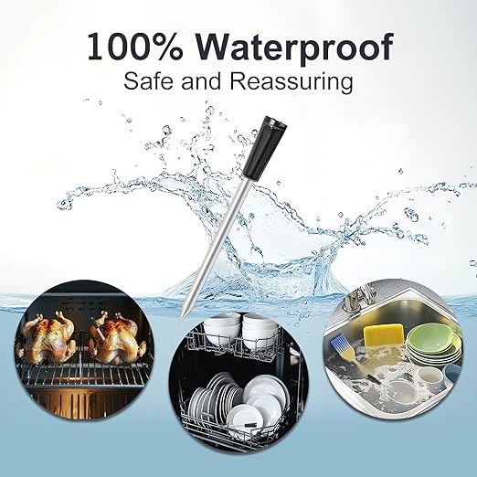 Meat Thermometer, Digital Bluetooth 500FT Wireless, Probe Lasts Up to 16 Hours, Dishwasher Safe, for BBQ/Oven/Grill/Kitchen/Smoker/Outside