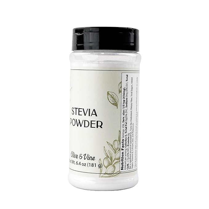 Olive & Vine Stevia Powder, Sweet Flavor, For Baking & Beverages, Rich Tradition, Authentic Taste, For Global Recipes (6.4 Ounce)