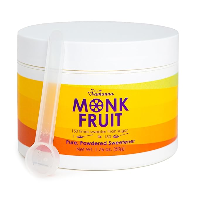 NAMANNA Pure Monk Fruit Sweetener - Zero Calorie, Zero Carb, Paleo Safe (25% Mogroside V, 50g, 1000 Servings)