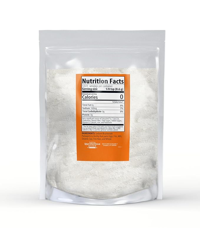 Unpretentious Baking Soda (2 lb) Gluten-Free, Baking & Cooking, Leavening Agent, Pure Sodium Bicarbonate