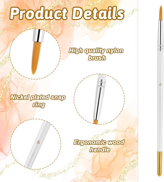 6 Pcs Cake Painting Brushes, Soft Cake Decorating Brushes Food Safe Cookie Paint Brush DIY Multifunction Nylon Brush for Pastry, Cookie, and Cakes Decoration