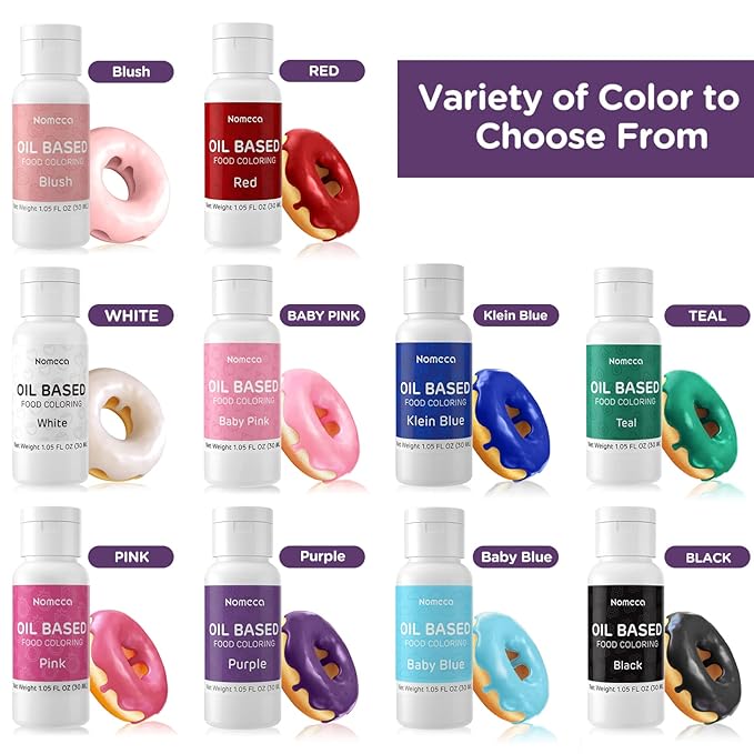 Oil Based Food Coloring for Chocolate - 30 Milliliters Upgraded Purple Oil Food Color for Baking Cake Decorating, Edible Food Dye for Candy Melts Cookies Easter Egg Icing Fondant Meringues