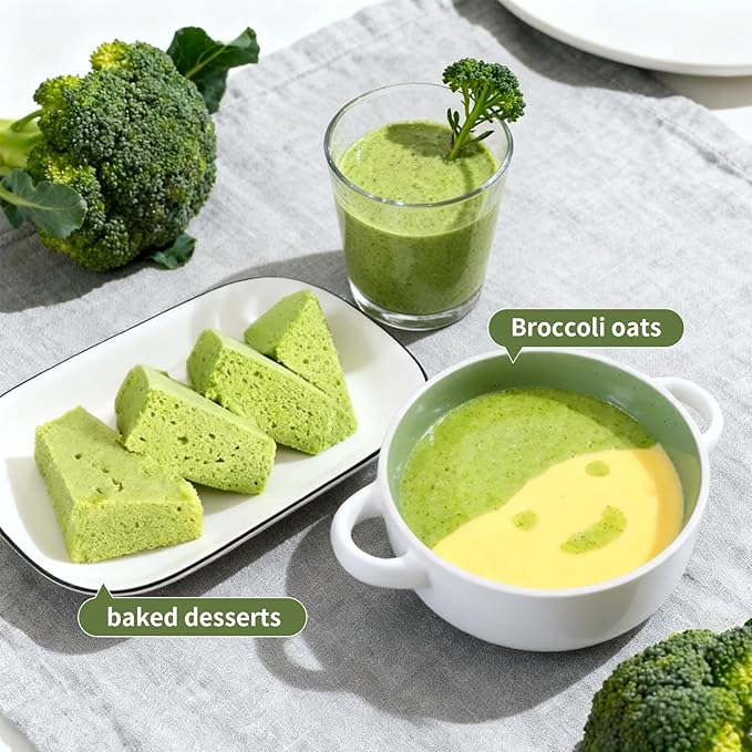 GaoGaoFen Freeze-Dried Broccoli Powder,7.05oz/200g,Green Superfood for Smoothie,Drinks,Cooking,Rich in Nutrients,100% Natural No Additives