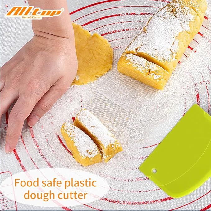 ALLTOP Multipurpose Bench Scraper, Bread & Dough Cutter for Baking – Premium Hard Plastic Bowl Scraper – Essential Kitchen Tools for Homemade Bread & Pastry