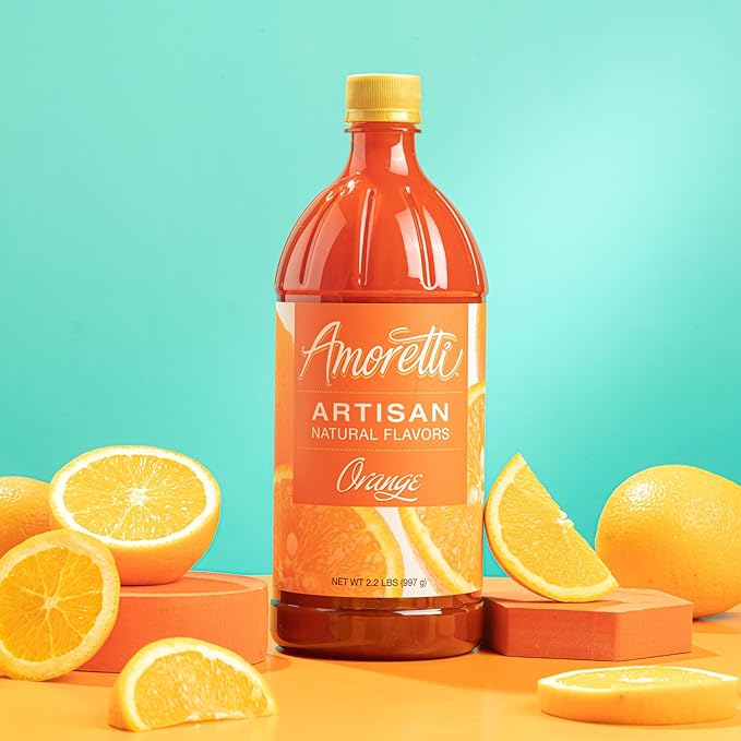 Amoretti - Natural Orange Artisan Flavor Paste, 2.2 lbs, Perfect For Ice Cream, Beverages, Cakes, and more, Preservative Free, Vegan, Gluten Free, No Artificial Sweeteners, Highly Concentrated