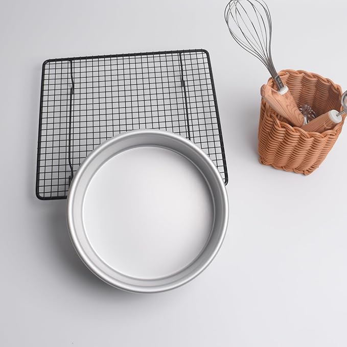 7 inch round cake pans,Cake tins perfect for baking bread, cheesecake, cakes more - durable aluminum molds for circle cake pan (7×3 round Cake Pan)