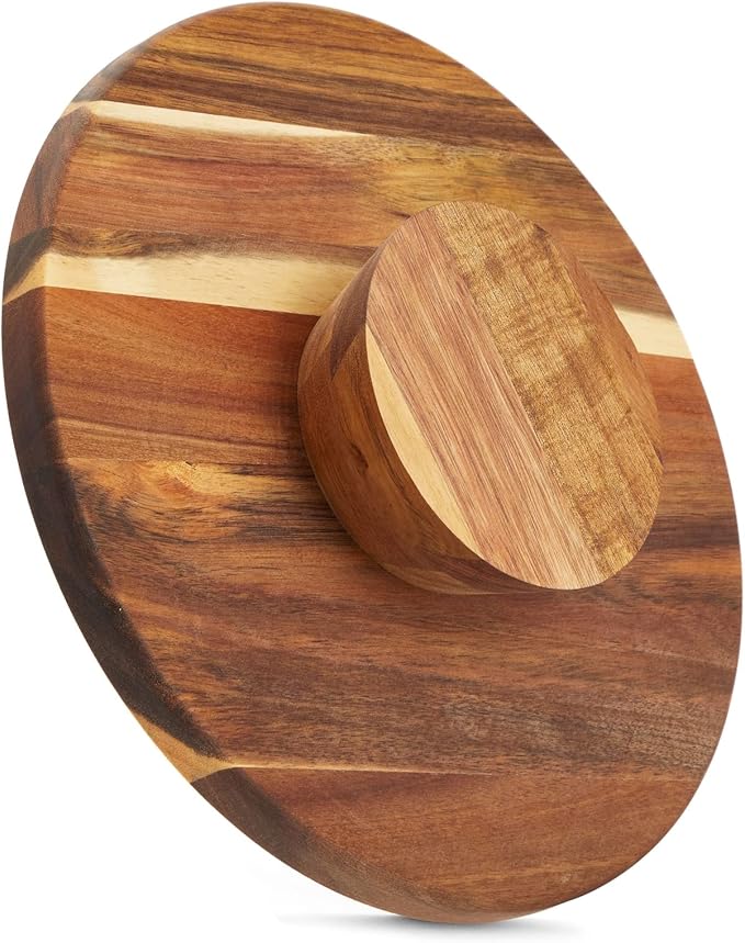 Juvale Acacia Wood Cake Stand - Wedding Cake Stand & Serving Platter - Rustic Round Wood Dessert Display - Easy-Clean Low-Profile Wooden Serving Base - 12.75 in Dia, 2.75 in H