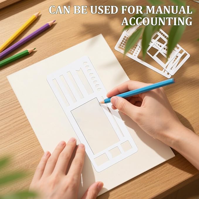 9Pcs Handmade Flexible Record Template,Flexible Journal Stencil Set,Planner Stencil Set for Dot Grid Journals,5mm Stencils Drafting Tools for Journaling Checklists Boxes Lines & Daily Planning(A+B+C)