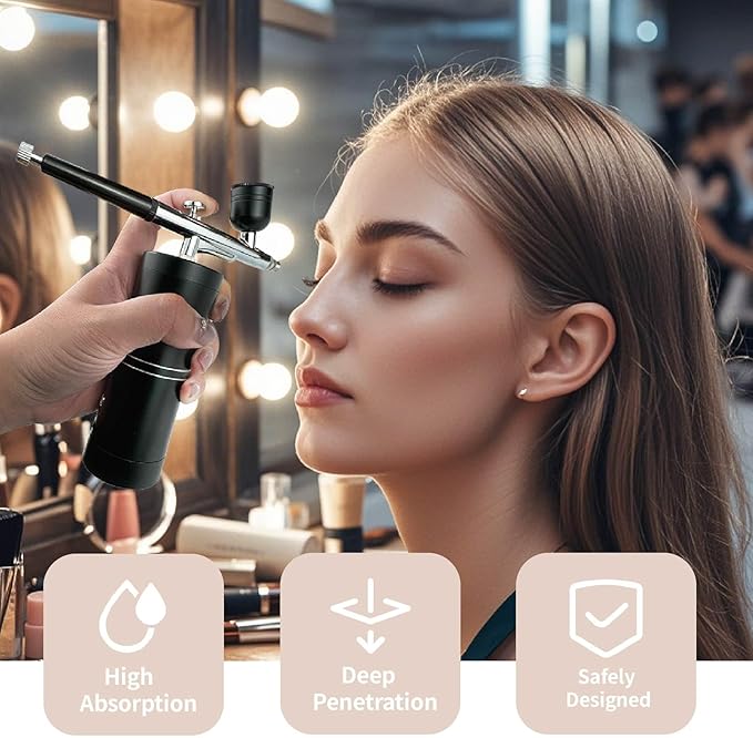 Airbrush kit,Airbrush for Nails,Airbrush Cordless Rechargeable 3-Speed Adjustable air Pressure Settings,High Pressure Airbrush for Nails Art, Painting, Cake Decor, Cookie, Mode, Makeup, Barber