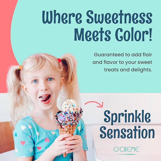 O’Creme Blue Sprinkles – 6.3oz for Cake Decorating – Kosher Pastel Sprinkles for Cupcakes, Cookies, Cakes, Ice Cream – Easy-Pour Jar