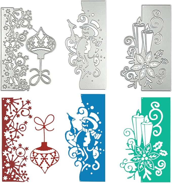 3 Pcs Die Cuts for Card Making, SENHAI Christmas Metal Cutting Dies Scrapbooking Die-Cuts Snowflake Stencil for DIY Christmas Decorations Paper Craft, Embossing, Holiday Decorations