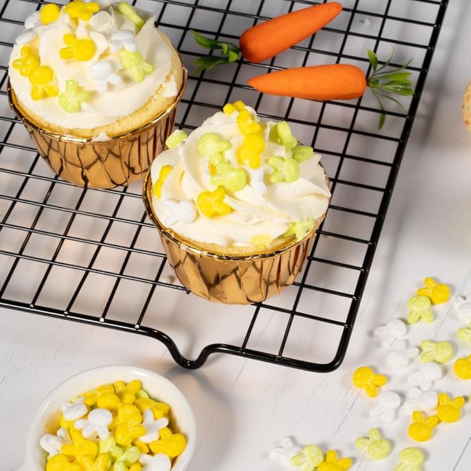 Cobakey Bunny Sprinkles for Cookies 3.52 Ounce Spring Sprinkles for Baking Yellow & Green Edible Bunny Perfect for Easter Cake Decorations, Baking, Ice Cream, Cookies, Cupcake Topper