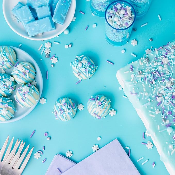 Sweets Indeed Christmas Spinkles, Snowflake Edible Sprinkle Mix, Perfect for Cake Decorations, Baking, Ice Cream, Cookies, Cupcake Topper