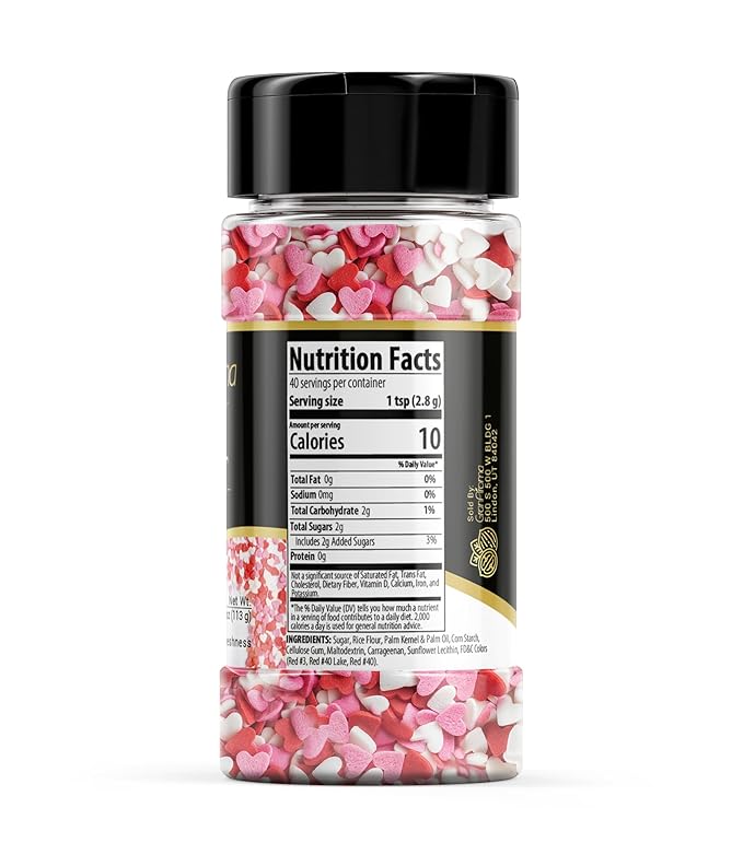 GranAroma Heart Sprinkles, Sweet Decorative Topping, Perfect for Baking & Desserts (4 Ounce)