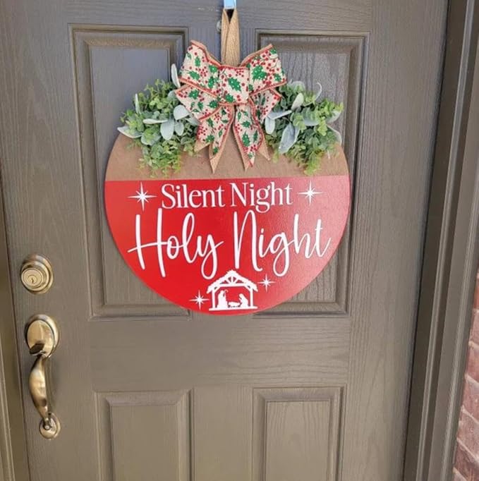 12” Christmas Stencils for Painting on Wood Merry Christmas Stencils for Crafts Reusable Holiday Stencil Drawing Templates for Door Hanger Porch Wreath Doormat Decor