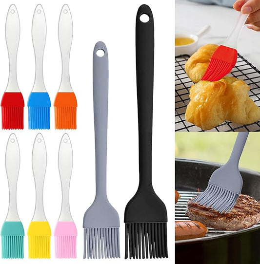 8 pieces basting brush for grilling,pastry brush,bbq basting brush,basting brush,rubber brush for cooking,basting brush for cooking,silicone bbq brush,barbecue sauce brush (Multicolor)