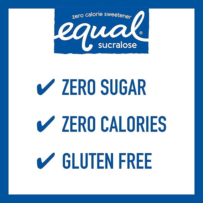 EQUAL Yellow 0 Calorie Sweetener, Sucralose Sugar Substitute, Zero Calorie Sugar Alternative Sweetener Packets, Sugar Alternative, Erythritol Free, 2000 Ct (Pack of 1)