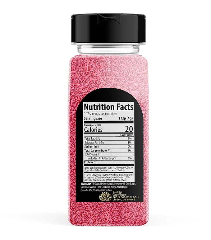 GranAroma Pink Sprinkles, 14.4 oz, Decorative, Cakes & Cupcakes