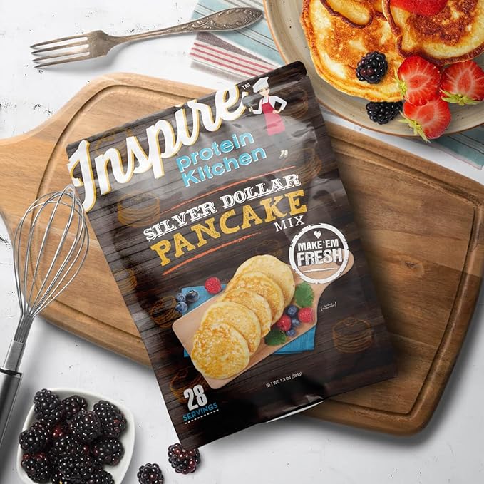 Inspire Protein Kitchen Silver Dollar Pancake Mix by Bariatric Eating (28 Servings)