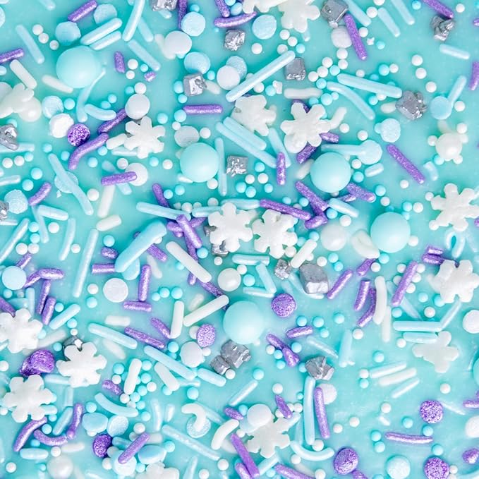 Sweets Indeed Christmas Spinkles, Snowflake Edible Sprinkle Mix, Perfect for Cake Decorations, Baking, Ice Cream, Cookies, Cupcake Topper