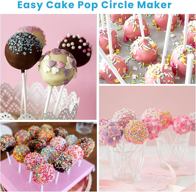 2 Pcs Round Cake Pop Mold with 100 Sticks,ABS Cake Mold, Non-Stick Baking Mold for Perfect Cake Pops,DIY Dessert Maker for Home Baking,Wedding Desserts,Birthday Parties