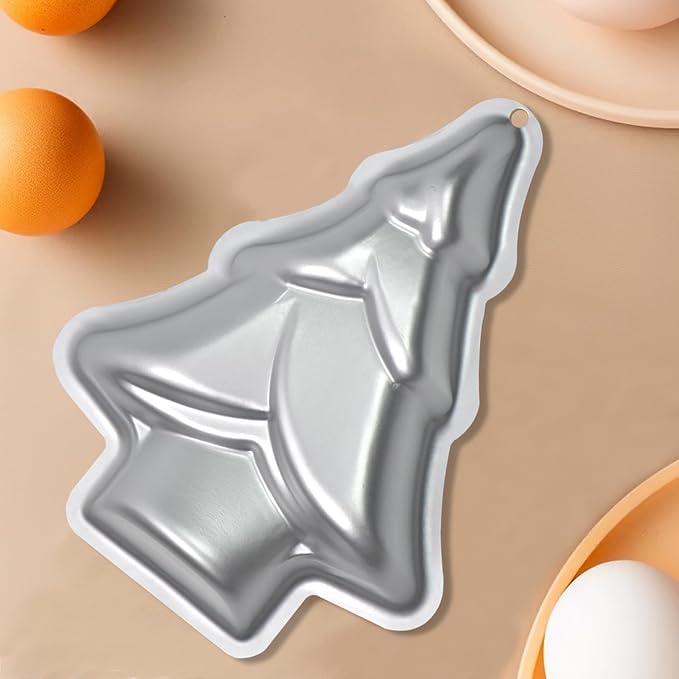 Christmas Tree Cake Pan, Aluminum, Christmas Baking Cake Tins for Christmas Party, Family Occasions, Chocolate. (Christmas Tree Cake Pans Set 2)