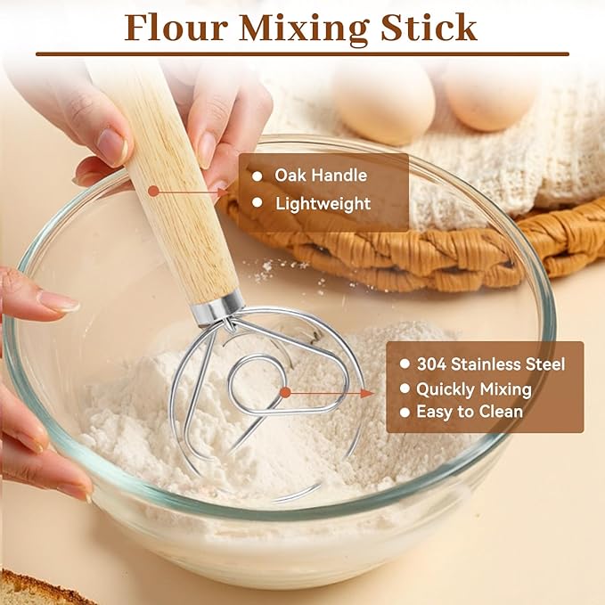 Sourdough Starter Kit, Banneton Bread Proofing Basket with Glass Sourdough Starter Jar, Sourdough Bread Baking Supplies, 9'' Round Bread Proofing Basket, for Bread Making Baking Fermentation