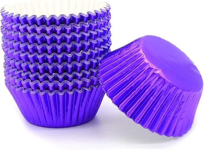 Standard Purple Foil Cupcake Liners Muffin Baking Cups for Party and More, 200-Count