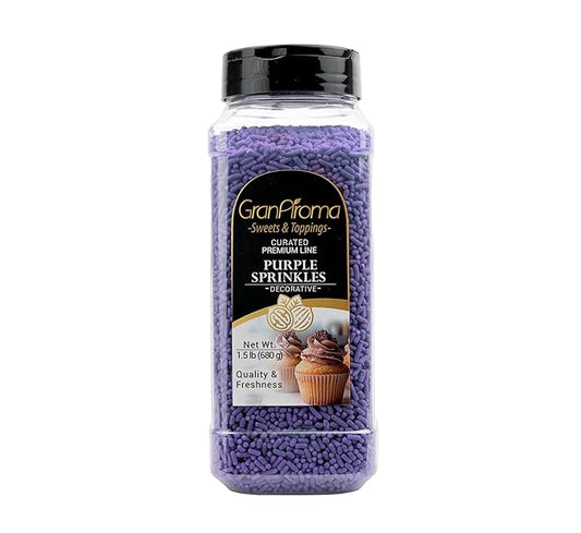 GranAroma Purple Sprinkles, Decorative, Soft, Cakes & Cupcakes (1.5 Pound)