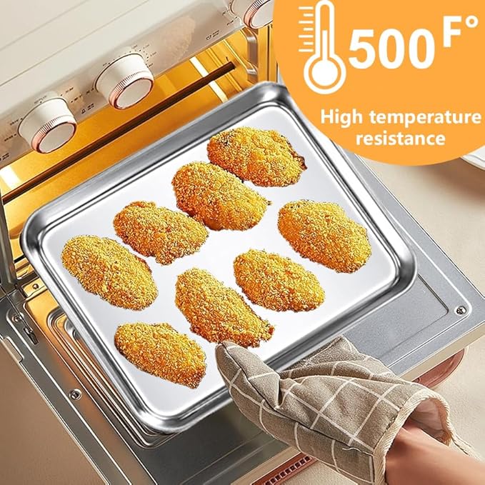 20-Piece Baking Sheet Set - Stainless Steel Pans, 10 x 8 x 1 Inch Oven & Dishwasher Safe