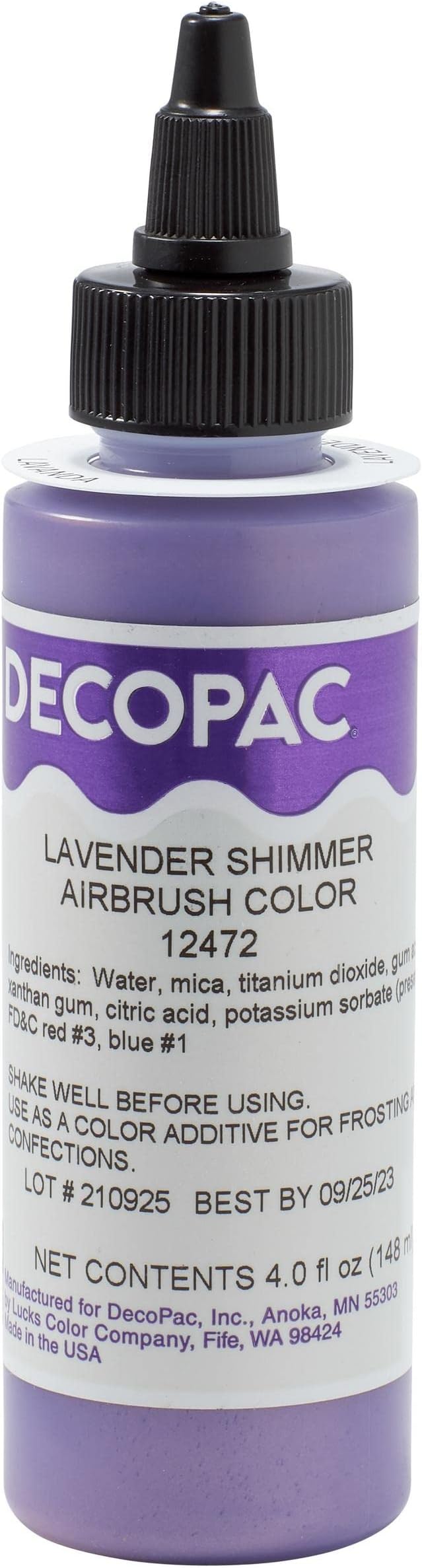Lavender Shimmer Premium Airbrush Color Cake Decorations - Food Coloring - Airbrush Color - 4 Fl Oz