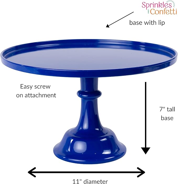 Sprinkles & Confetti 11" Royal Blue Melamine Cake Stand – Elegant & Durable Cupcake Display for Birthdays, 4th of July, Graduations, Weddings, Baby Showers & Holiday Dessert Tables