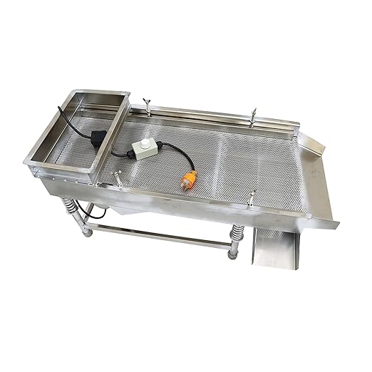 JG30-75 Linear Vibrating Screen Electric Sifter Sieve Powder with one 3mm Screen 80W Single Motor Stainless Steel