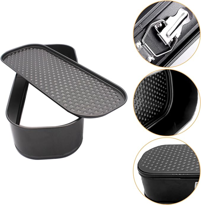 Oval Springform Cake Baking Pans: Non-Stick Cheesecake Pan with Removable Bottom, Quick Release Latch Bakeware Leakproof Bread Loaf Pan, Springform Loaf Pan 12.2" x 4.33" x 2.7"