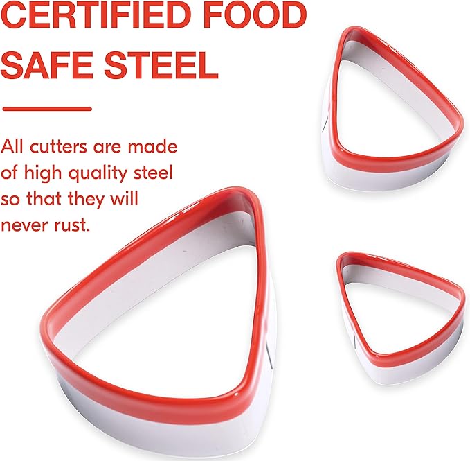 3-Piece Candy Corn Cookie Cutter, Fall Thanksgiving Pumpkin Pie Cookie Cutters, Holiday Cookie Cutters, Unique Design with Protective Red Top PVC