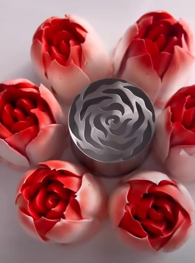Cake Decorating Kit Extra Large Russian Piping Tips Stainless Steel Icing Tips Set for Buttercream Roses 3D Floral Designs Baker Tools for Wedding Birthday Cakes Cupcakes Cookies (4)