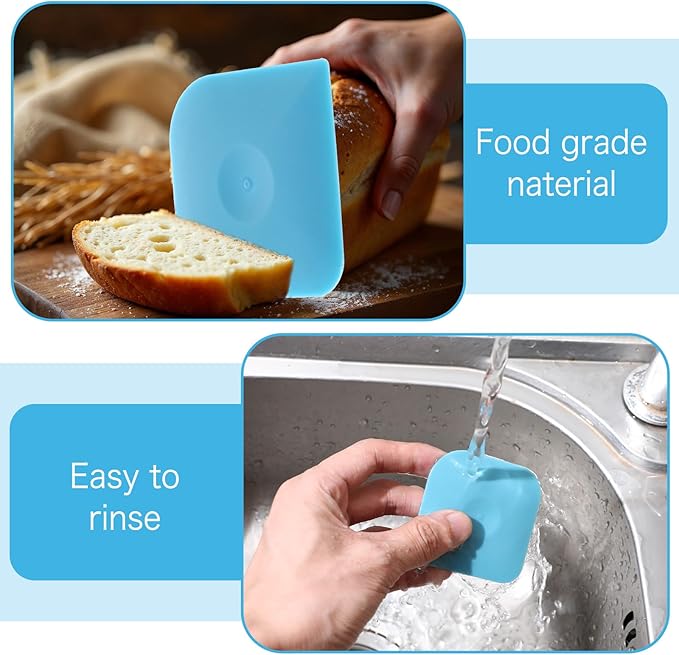 8 Pcs Pan Dish Scraper Tool Pot Food Scraper Nylon Non-Scratch Scrapers Non-Slip High Heat Resistant Cast Iron Cleaning Scrapers for Multifunctional Kitchen Grease Burnt Food