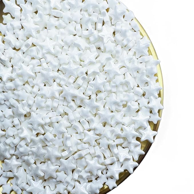 SE Si&Moos White Star Sprinkles Edible Stars for Cake Decorating Star Cake Decorations White Sprinkles for Cakes, Cupcakes, Desserts Toppings Wedding Shower Party Christmas Holiday Supplies 3 OZ