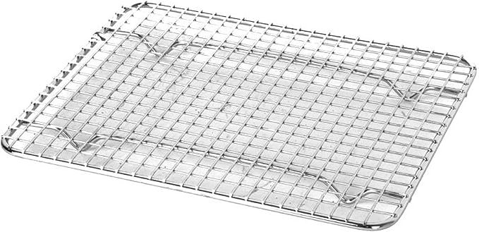 TrueCraftware- 8"x 10" Half Size Rectangular Wire Pan Grate Chrome-Plated Set of 2-Fits Half Size Sheet Pan Cookie Pans Cooling Rack Baking Sheet Grate Cake Rack for Pies Cookies Pastries Cakes