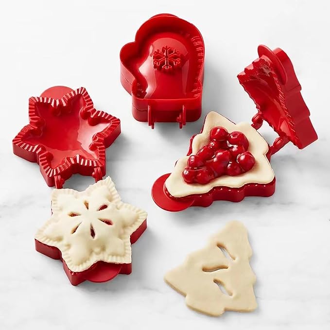 3-Piece Silicone Dough Presser Pocket Pie Molds, Variety Pack: Apple, Pumpkin, Acorn (Christmas Themed)
