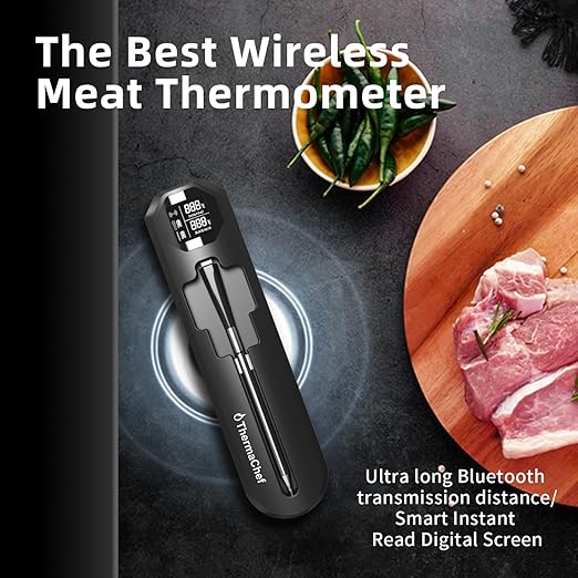 Smart Wireless Meat Thermometer | Kitchen Cooking Outdoor BBQ Grilling | 820FT Digital Bluetooth Thermometer