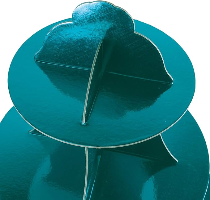 Beistle Turquoise Durable Metallic Cupcake Stand Holder Centerpiece For Weddings Anniversary Birthday Party Baby Shower Celebration Supplies