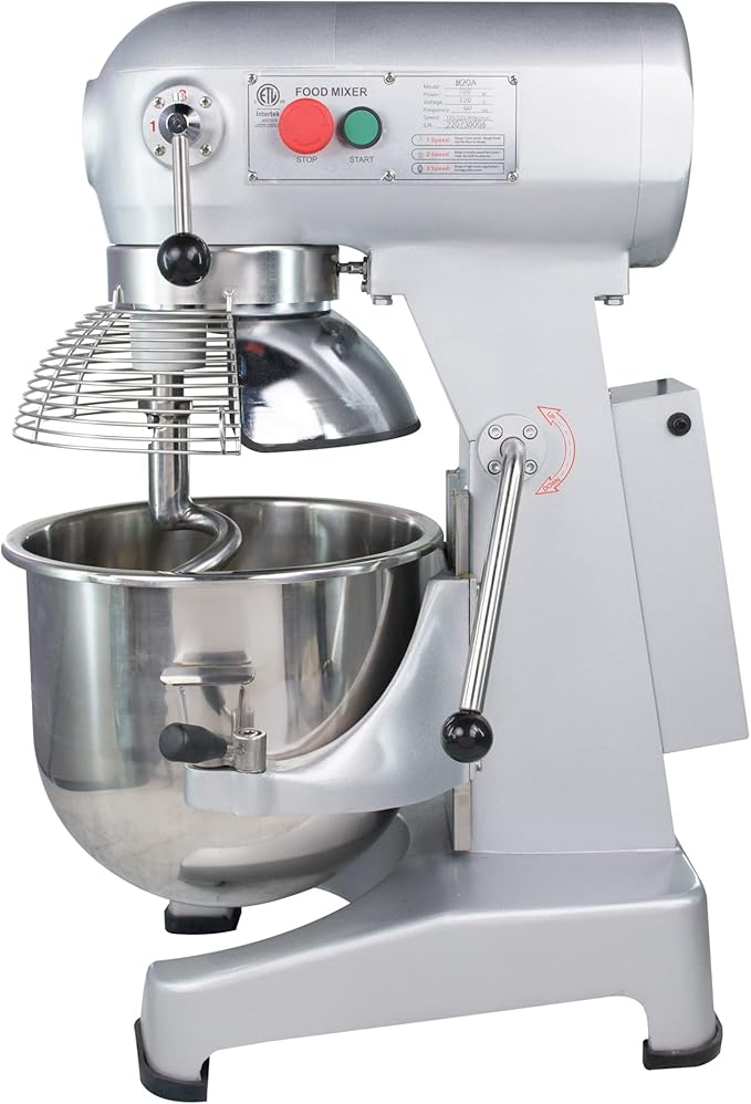 Hakka 20 Quart Commercial Stand Mixer 3 Funtion Stainless Steel 3-speed Food Mixer Electric Planetary Countertop Bread Mixer Machine(M20A-ETL)