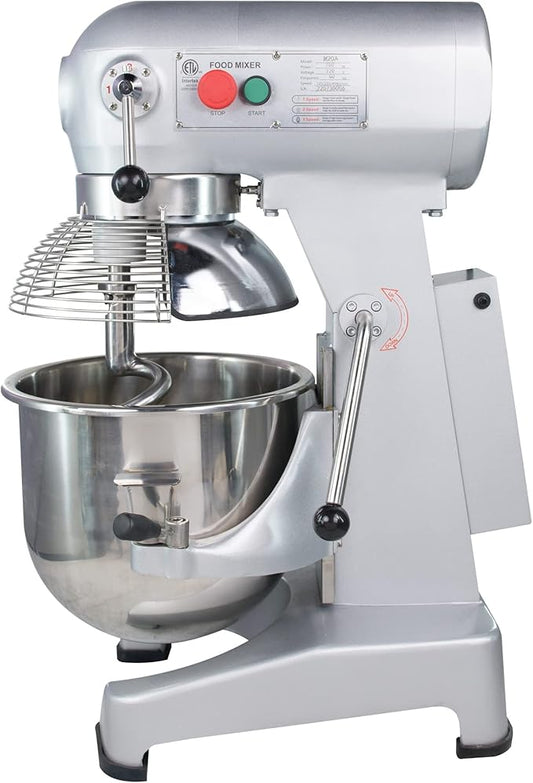 Hakka 20 Quart Commercial Stand Mixer 3 Funtion Stainless Steel 3-speed Food Mixer Electric Planetary Countertop Bread Mixer Machine(M20A-ETL)