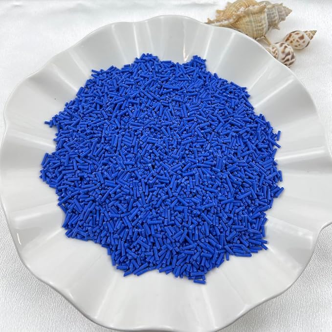 150g Fake Sprinkles Resin Sprinkles Clay Sprinkles Fake Candy Sprinkles Polymer Sprinkles Polymer Clay Slices for Resin Nail Slime Scrapbook DIY Art Crafts Making(233-deep Blue)