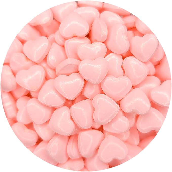 NCS Jumbo Pink Heart Edible Candy Sprinkles, 8 ounces
