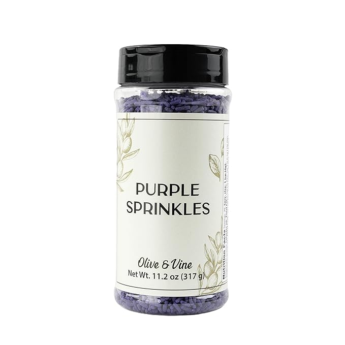 Olive & Vine Purple Sprinkles, Sweet Flavor, For Baking & Desserts, Rich Tradition, Authentic Taste, For Global Recipes (11.2 Ounce)